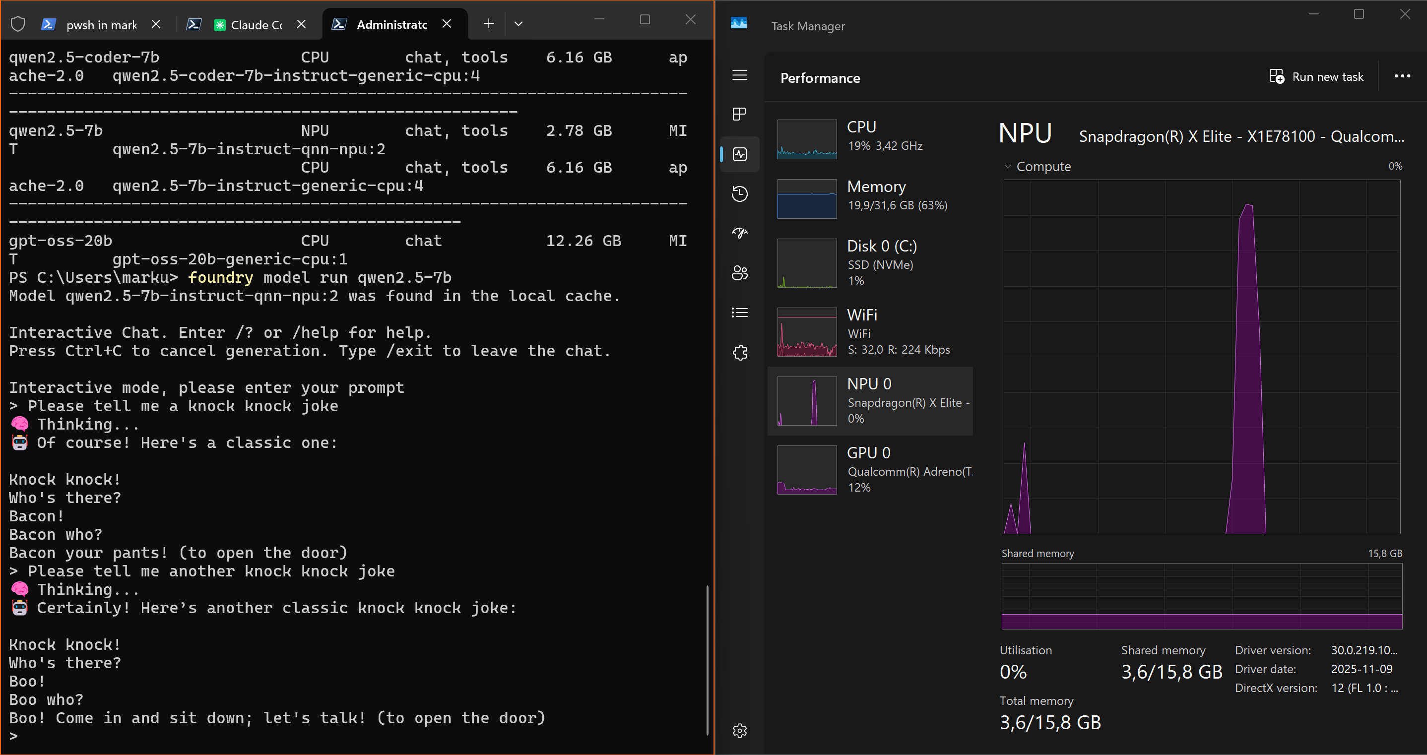 Foundry Local perfmon